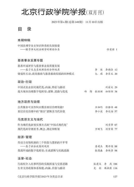 学报2023年第6期目录_0